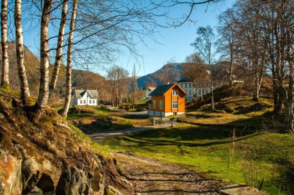 A total of 29 buildings are scattered on the island, including the 20,000-square-foot main house, several greenhouses, and workshops. (Courtesy of <a href="https://www.jamesedition.com/real_estate/vaksdal-norway/ulvsnes-island-in-the-beautiful-fjords-of-norway-one-of-a-kind-oppurtunity-11012736">JamesEdition</a>)