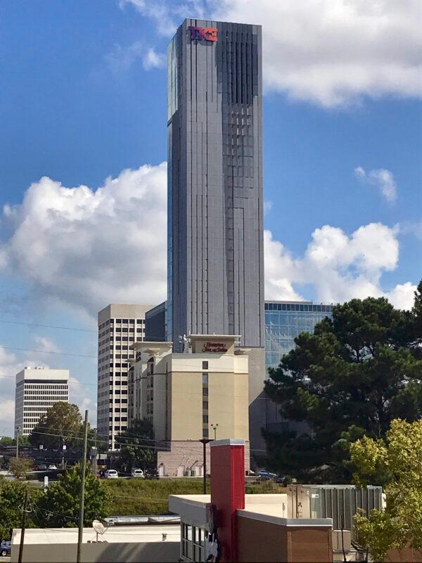 TK Elevators' North American operations new elevator testing facility rises in Atlanta, on Oct. 13, 2021. (Jeff Martin/AP Photo)