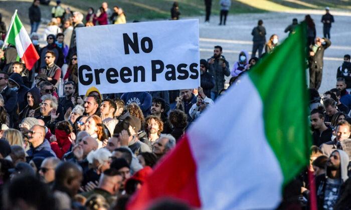 Italy Mandates All Workers to Show COVID-19 ‘Green Pass,’ Prompting Protests