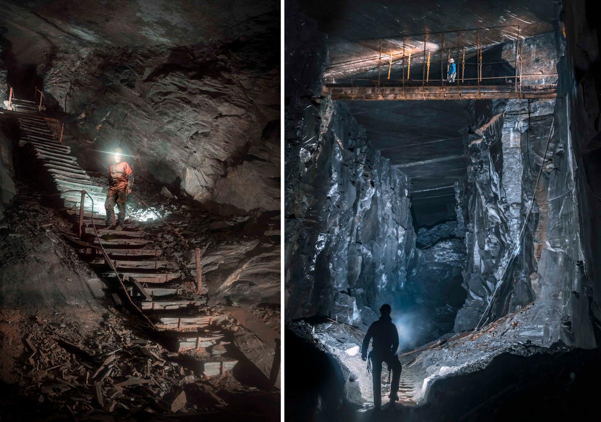 Gareth Owen has been exploring mines for around five years and has photographed many sites across North Wales—showcasing the beauty of nature underground. (Courtesy of Caters News)