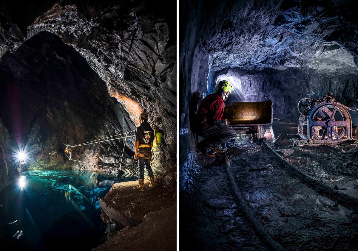 "My images include artefacts we find in these sites left behind by the miners, I quite often include someone in the pictures to show scale to the vast size of some of these sites." (Courtesy of Caters News)