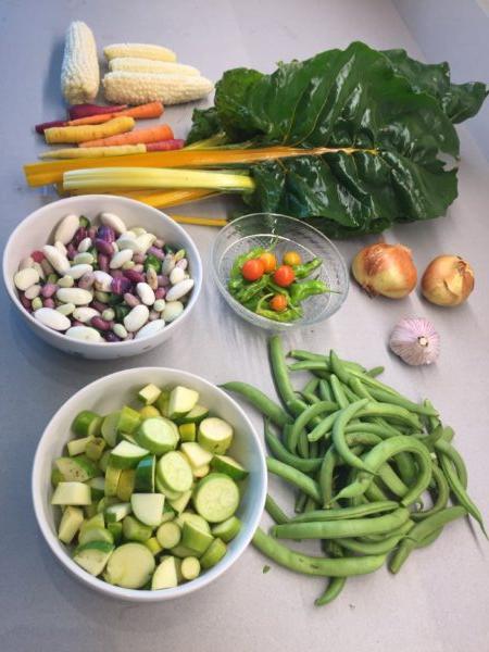 Ingredients for an October minestrone, reaped from the autumn garden. (Eric Lucas)