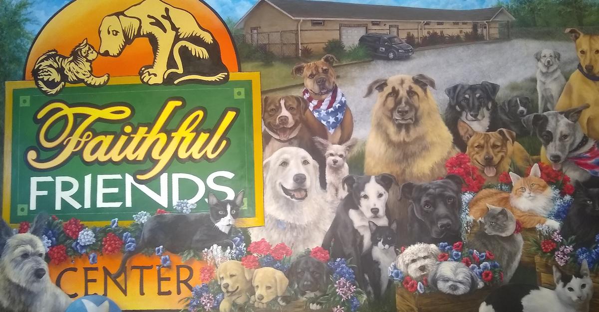 Faithful Friends animal rescue shelter at Neosho. (Courtesy of <a href="https://www.facebook.com/Sandra-Pemberton-Murals-104649388565523/">Sandra Pemberton</a>)