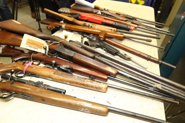 Weapons that were surrendered due to the National Firearm Amnesty are seen at the Victoria Police Forensic Services Centre in Melbourne, Australia, on Aug. 11, 2017. (Robert Cianflone/Getty Images)