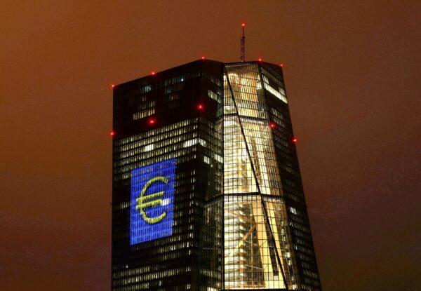 The headquarters of the European Central Bank (ECB) in Frankfurt, Germany, on March 12, 2016. (Kai Pfaffenbach/Reuters)