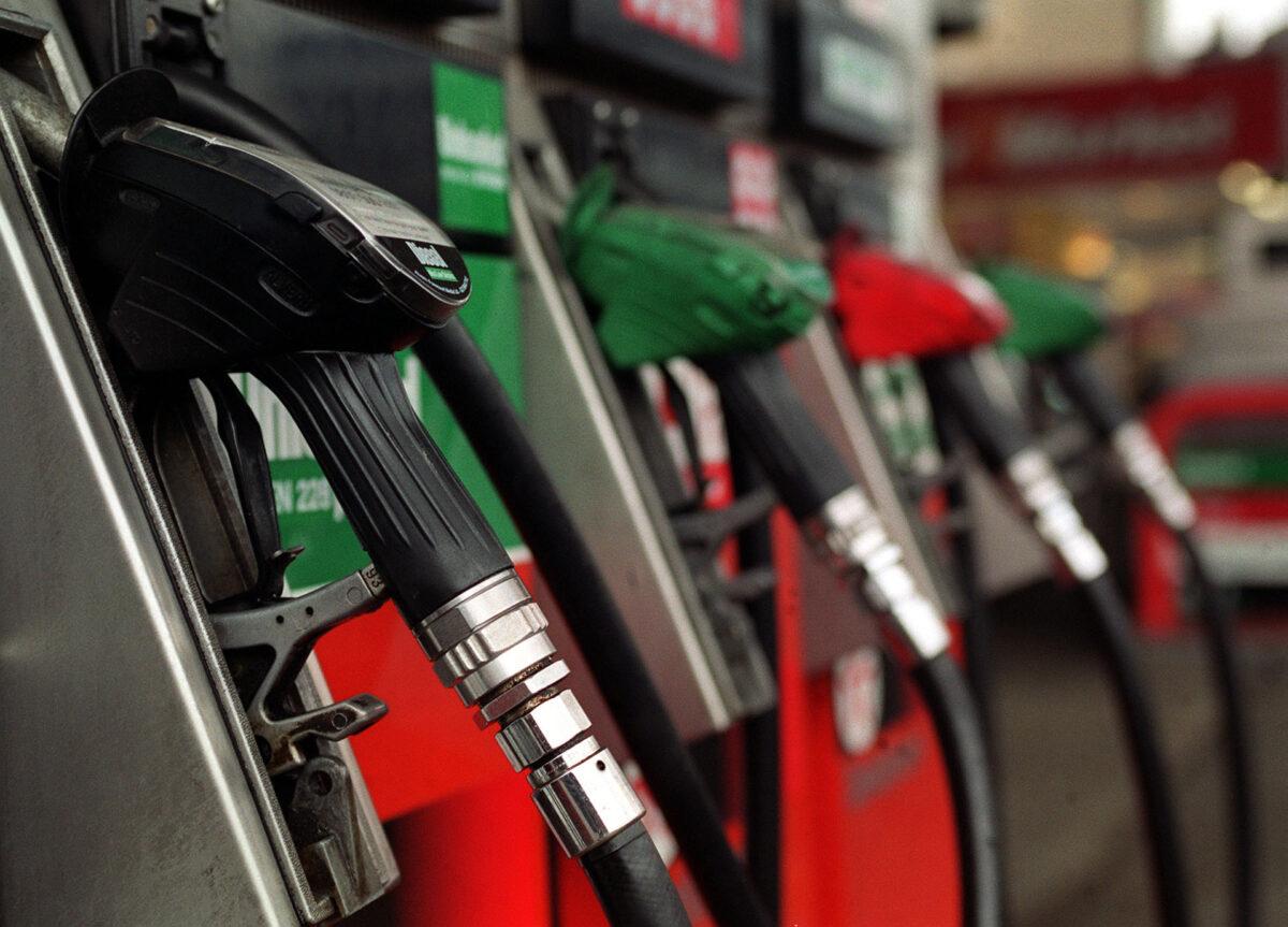 Petrol pumps at a Texaco petrol station in the UK, in an undated file photo. (Michael Crabtree/PA)