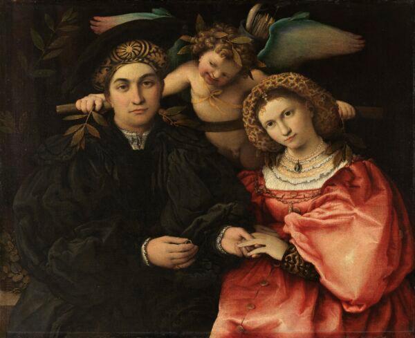 "Marsilio Cassotti and His Wife Faustina," 1523, by Lorenzo Lotto. Oil on canvas; 28 inches by 33 1/8 inches. Prado Museum, Madrid, Spain. (Prado Museum)