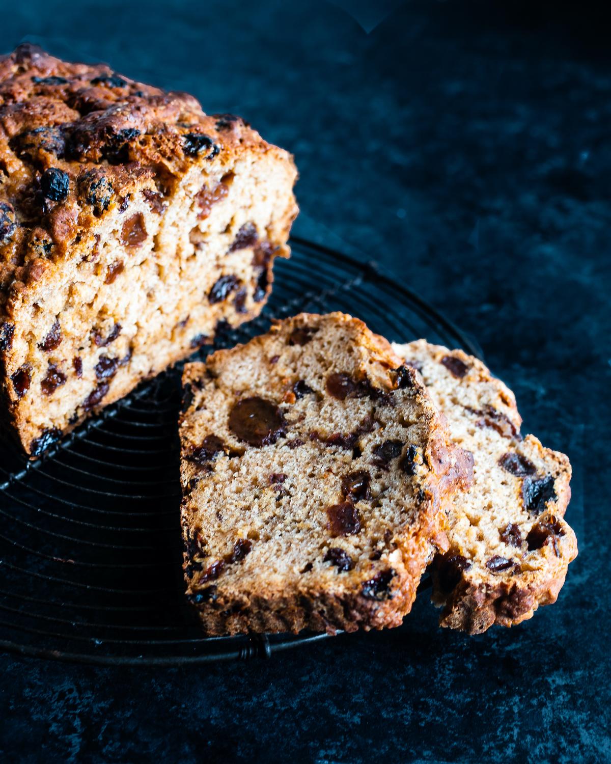 Barmbrack is a sweet, spiced bread stuffed with dried fruit—and fortune-telling trinkets. (Jennifer McGruther)