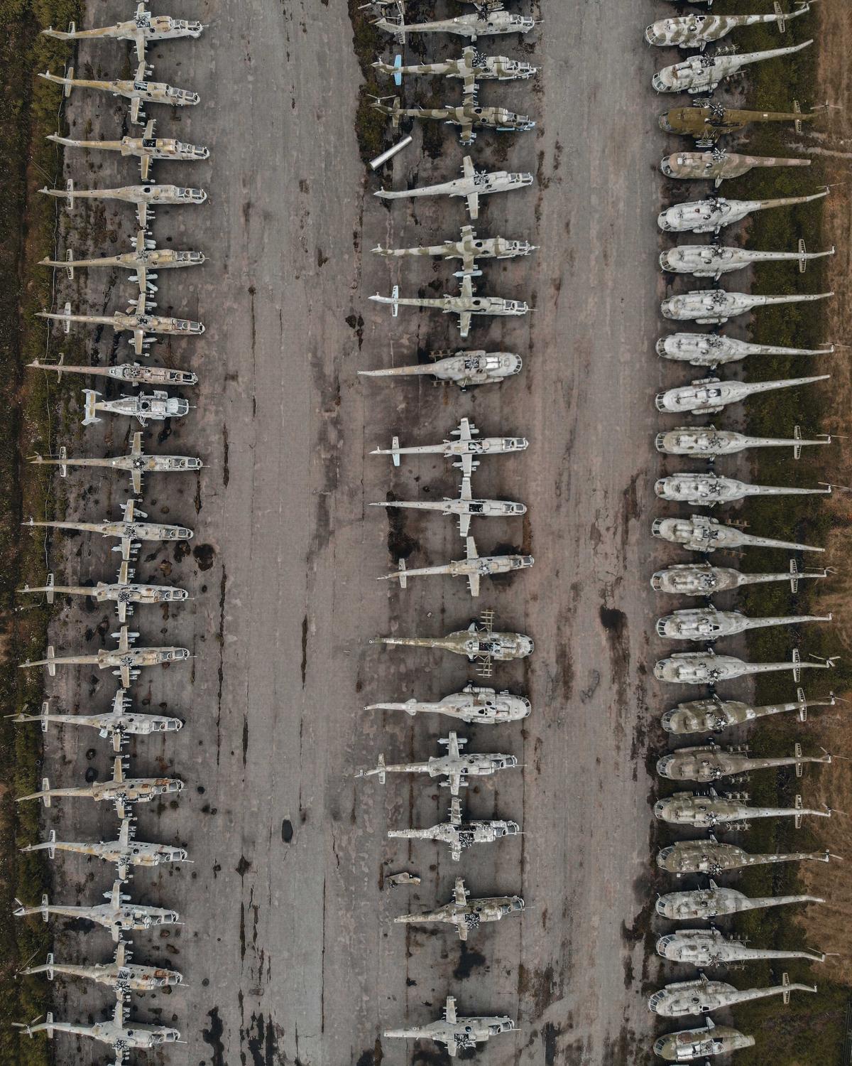 Helicopter cemetery. (Courtesy of Caters News)