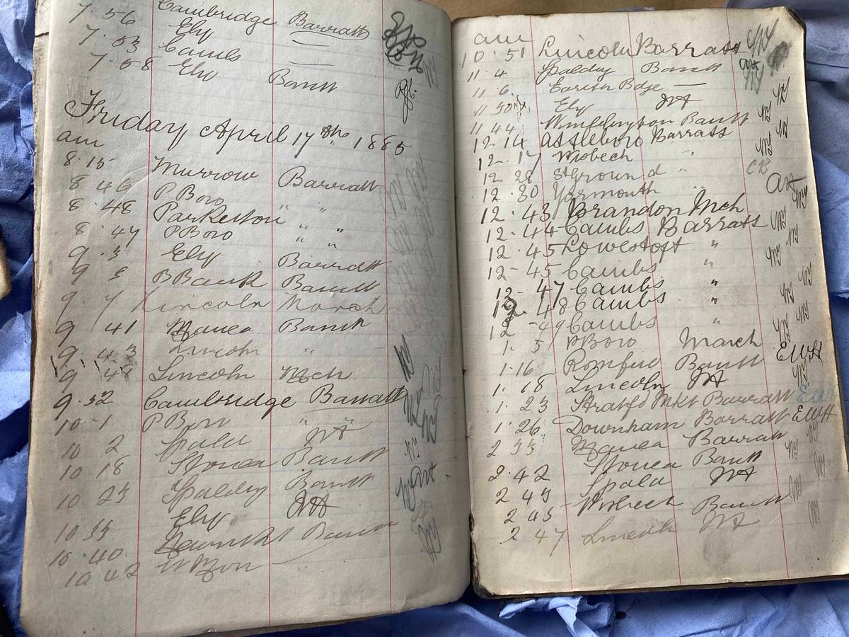 Victorian-era train ticket ledger from 1885. (SWNS)