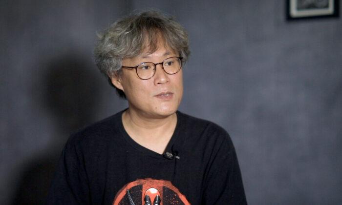 South Korean documentary filmmaker Deckard Choi talks about the success of ‘Squid Game’ in an interview with NTD. (Winnie Han/The Epoch Times)