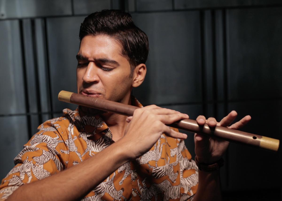 Parth Chandiramani played some melodies on the chocolate flute. (Courtesy of <a href="https://www.instagram.com/vineshjohny/">Vinesh Johny</a> and <a href="https://www.instagram.com/parth_chandiramani/">Parth Chandiramani</a>)