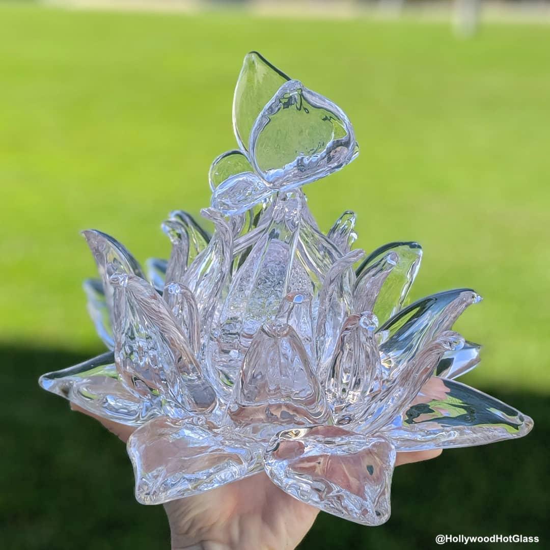 "Crystal Lotus" by Brenna Baker. (Courtesy of <a href="https://www.facebook.com/hollywoodhotglass">Hollywood Hot Glass</a>)