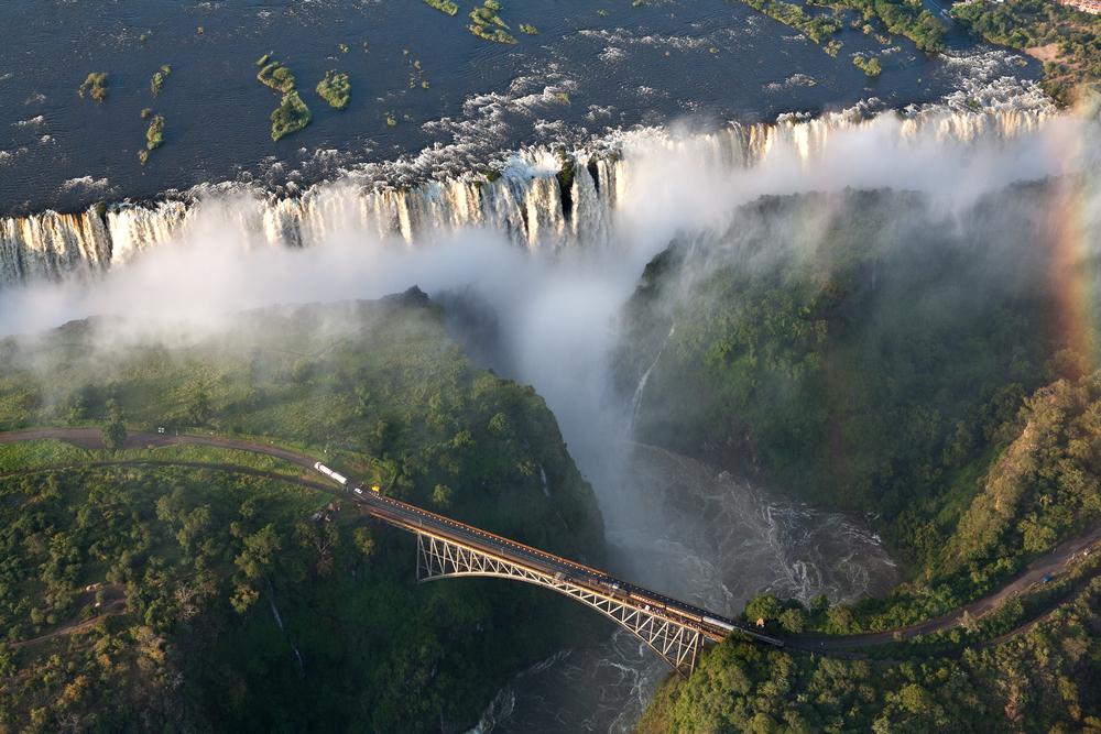 A view of Victoria Falls from a helicopter. (Pierpaolo Romano/Shutterstock)