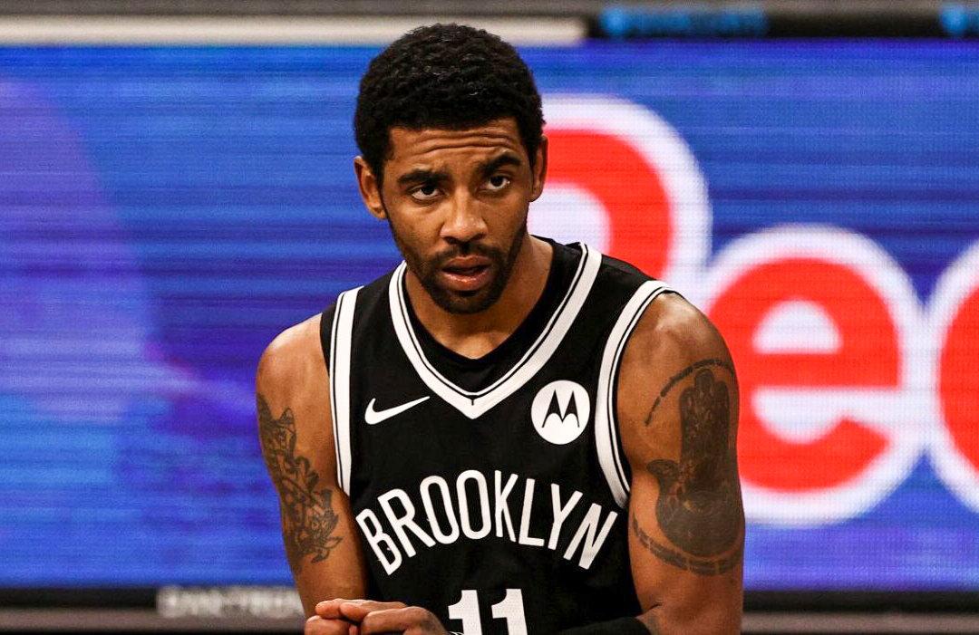 Demonstrators Supporting Nets’ Kyrie Irving’s Vaccine Refusal Gather at NYC’s Barclays Center