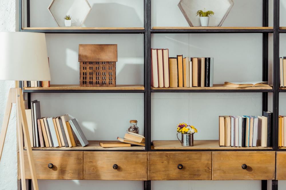 The key to a shelving unit that attracts the eye: breathing room between objects. (LightField Studios/Shutterstock)