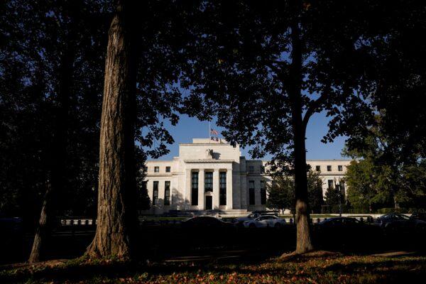 The Federal Reserve building is seen in Washington, on Oct. 20, 2021. (Joshua Roberts/Reuters)