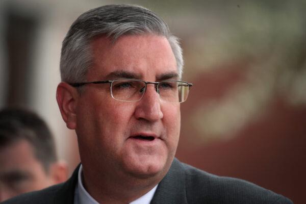 Indiana Gov. Eric Holcomb in East Chicago, Ind., on April 19, 2017. (Scott Olson/Getty Images)