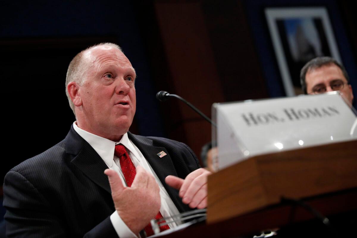 Thomas Homan, then-acting director of U.S. Immigration and Customs Enforcement, testifies before the House Homeland Security Committee's Border and Marine Security subcommittee on Capitol Hill in Washington on May 22, 2018. (Aaron P. Bernstein/Getty Images)