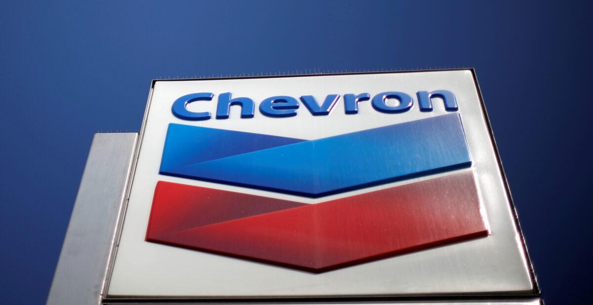 The logo of Chevron is seen in Los Angeles on April 12, 2016. (Lucy Nicholson/Reuters)