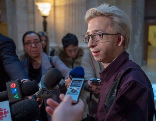 Jérémy Gabriel speaks to media at the Quebec Court of Appeal on Jan. 16, 2019, in Montreal. (The Canadian Press/Ryan Remiorz)