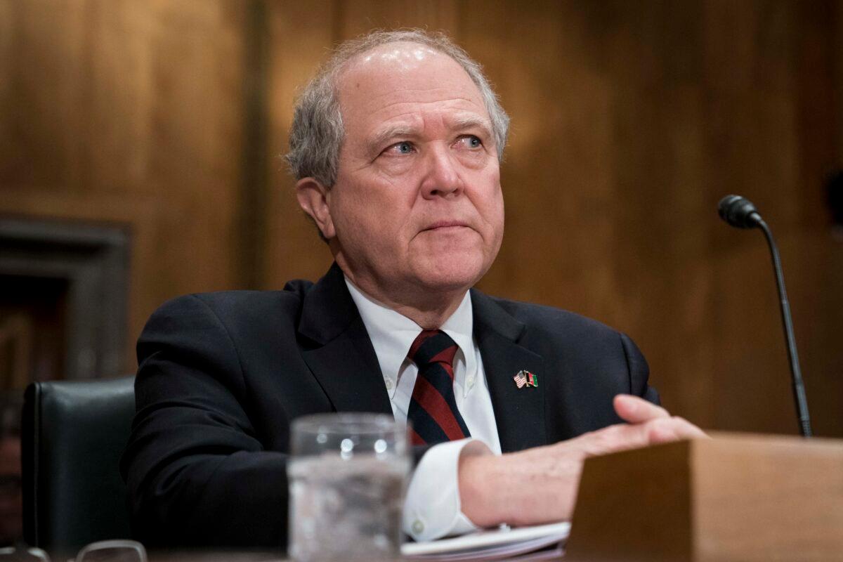 John Sopko, special inspector general for Afghanistan reconstruction, testifies before the Senate in Washington in a file photograph. (Sarah Silbiger/Getty Images)
