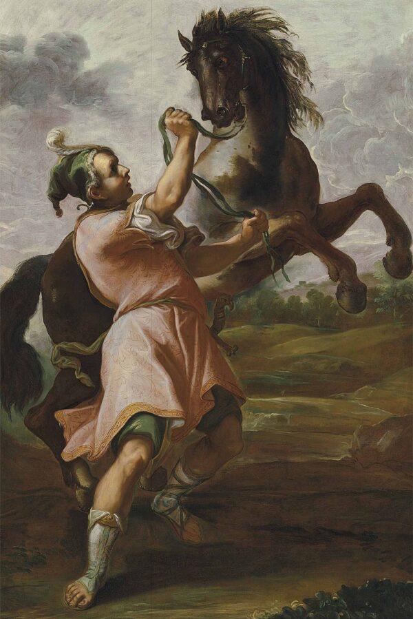 "Alexander and Bucephalus," between 1645 and 1684, by Domenico Maria Canuti. Private Collection. (PD-US)