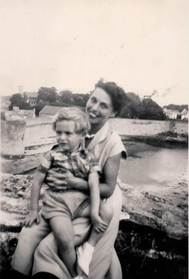 Maze with her son, Fabrice, who is now 71 years old. (Courtesy of <a href="https://www.facebook.com/Colette-Maze-pianiste-centenaire-108901187361050/">Colette Maze pianiste centenaire</a>)