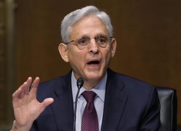 Attorney General Merrick Garland testifies at a Senate Judiciary Committee hearing about oversight of the Department of Justice in Washington on Oct. 27, 2021. (Tasos Katopodis/Pool/Getty Images)