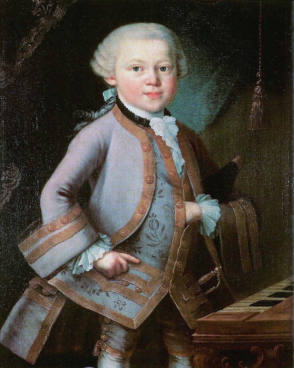 Portrait of Wolfgang Amadeus Mozart at 6 years old. (<a href="https://commons.wikimedia.org/wiki/File:Wolfgang-amadeus-mozart_2.jpg">Public domain</a>)