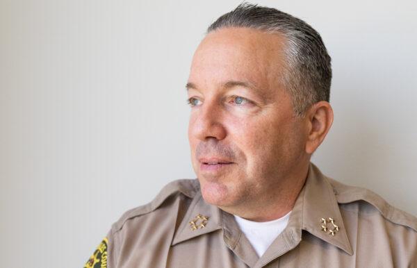 LA Sheriff Alex Villanueva in Irvine, Calif., on May 27, 2021. (John Fredricks/The Epoch Times)