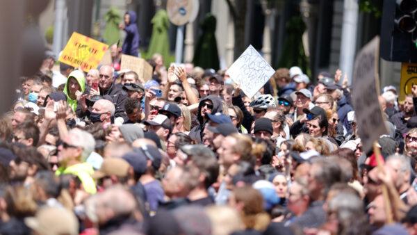 Thousands of protesters took to the streets of Melbourne, Australia, to oppose the Victorian Government’s pandemic legislation on Oct. 30, 2021. (supplied)