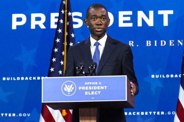 Then-U.S. Deputy Treasury Secretary nominee Wally Adeyemo speaks during an event at the Queen Theater in Wilmington, Del., on Dec. 1, 2020. (Alex Wong/Getty Images)