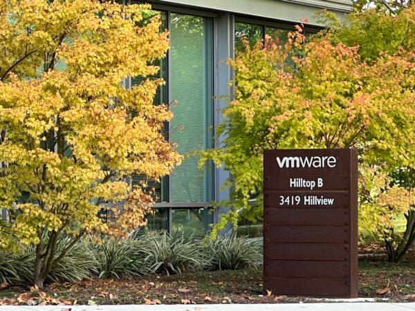 VMWare headquarters in Palo Alto, California, on Nov. 2, 2021. (The Epoch Times)