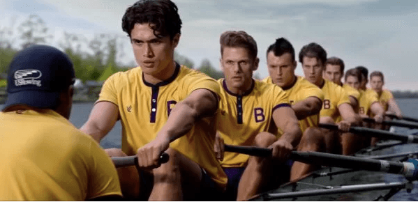 The fictitious Ivy League Belleston University varsity crew team, getting ready to try and upset Harvard's dominance, in “Heart of Champions.” (Vertical Entertainment)