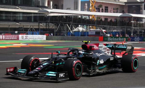 Mercedes' Valtteri Bottas in action during practice at Hermanos Rodriguez racetrack in Mexico City, on Nov. 5, 2021, ahead of the Formula One Mexico Grand Prix. (Henry Romero/Reuters)
