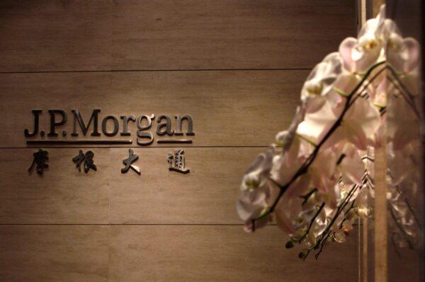 The JP Morgan sign at its Beijing office on Dec. 13, 2010. (Jason Lee/Reuters)