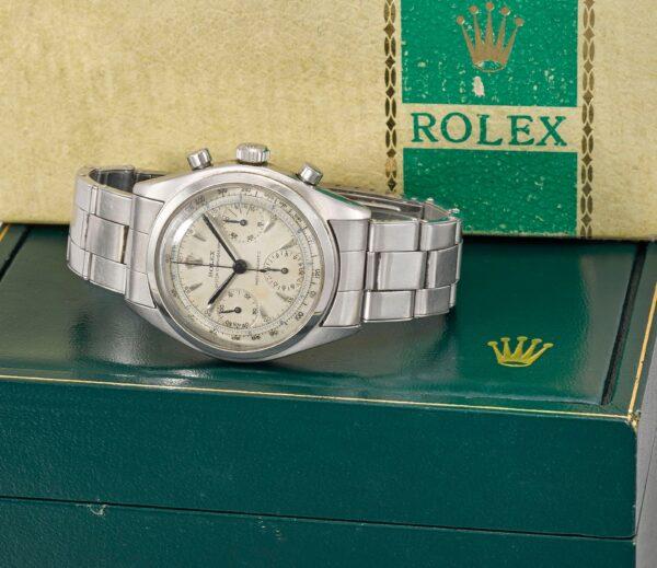 A “complete set” of a watch with the original box and papers will command a premium value. (Courtesy of Sotheby's)