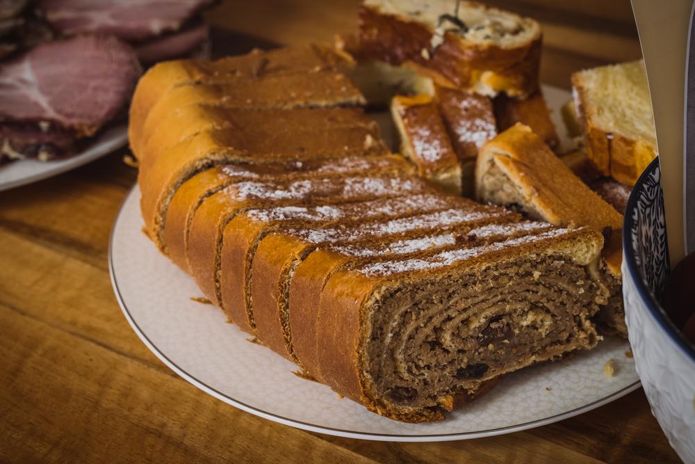 Making potica, a dessert brought over by Slovenian immigrants, is a labor of love that requires at least two people. (Anze Furlan/Shutterstock)