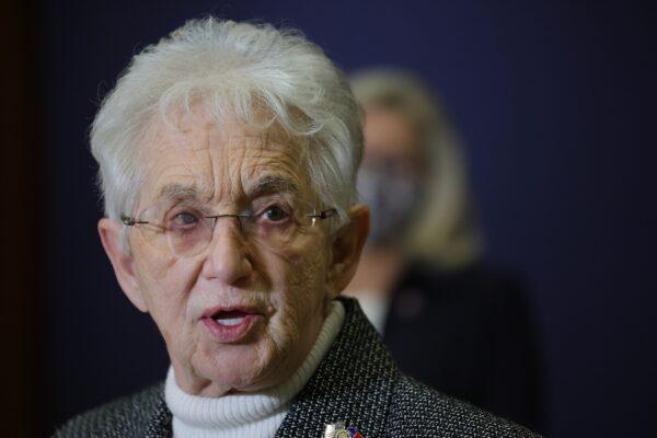 Rep. Virginia Foxx (R-N.C.) speaks to reporters in Washington on March 9, 2021. (Win McNamee/Getty Images)