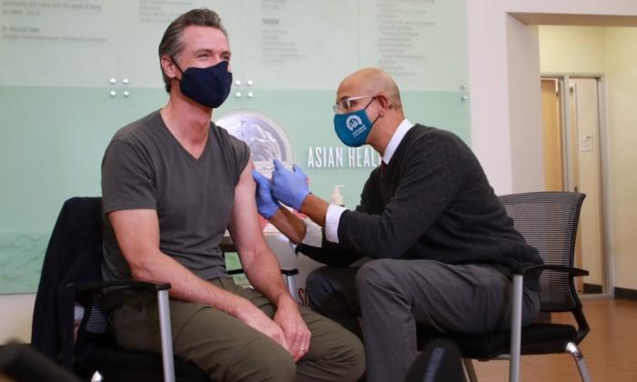 Newsom Denies Having Bad Reaction to COVID-19 Vaccine