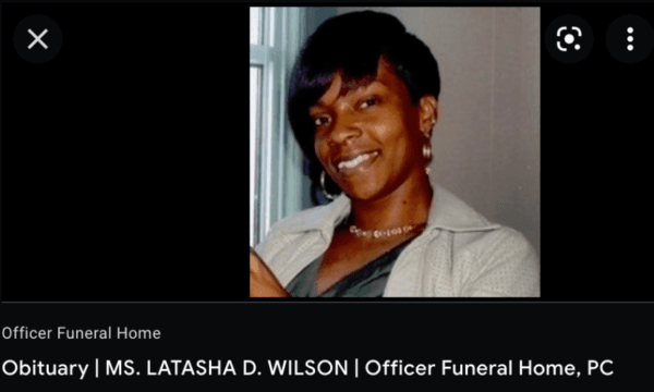  Screen capture of Latasha D. Wilson's photo from her obituary in February 2012. (Photo Credit Office Funeral Home website)