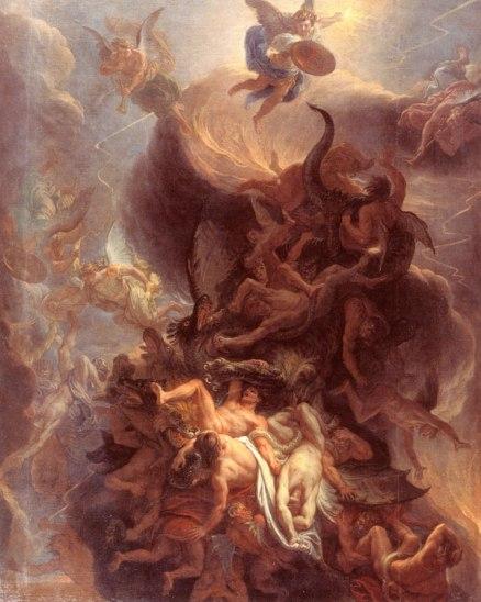 "The Fall of the Rebel Angels," before 1685, by Charles Le Brun. Oil on canvas. On loan from the Musée National du Château in Versailles. (François Jay/Musée des Beaux-Arts de Dijon)
