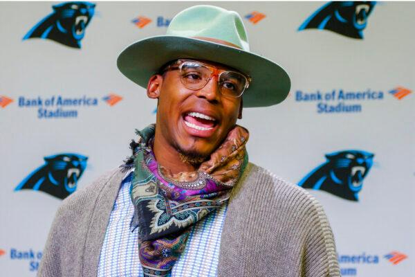 Carolina Panthers' Cam Newton answers reporters' questions following an NFL football game against the San Diego Chargers in Charlotte, N.C., on Dec. 11, 2016. (Bob Leverone, AP Photo)
