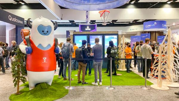 Niantic’s Lightship exhibit allows visitors to interact with the company’s product at AWE USA at the Santa Clara Convention Center in California on Nov. 10, 2021. (Ilene Eng/The Epoch Times)