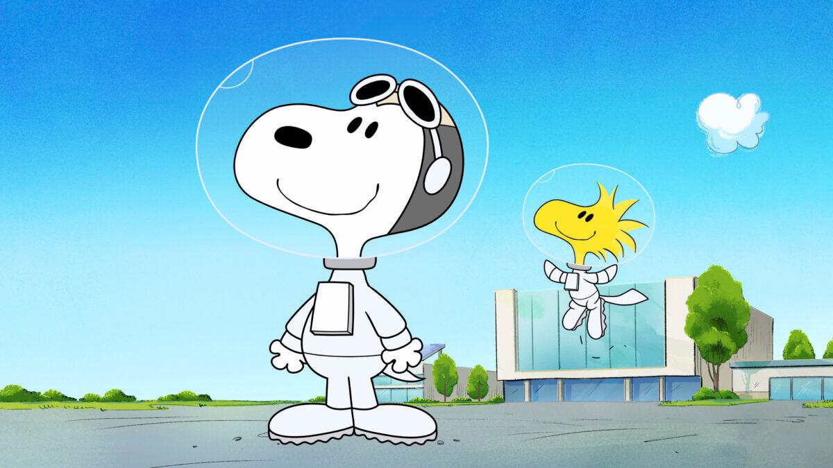 This photo provided by Apple TV+ shows Snoopy with Woodstock in Apple TV+ series “Snoopy in Space.” (Apple TV+ via AP)