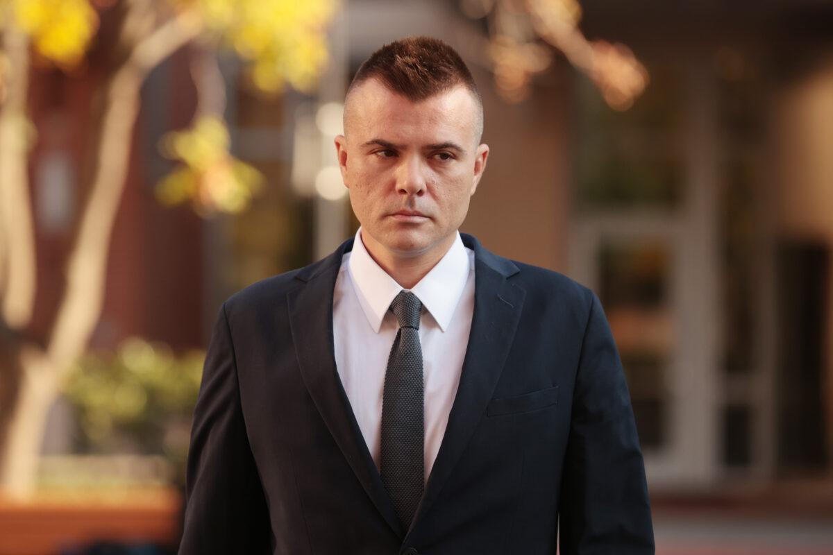 Igor Danchenko at the federal courthouse in Alexandria, Va., on Nov. 10, 2021. (Chip Somodevilla/Getty Images)