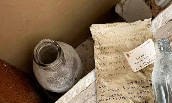 Man Finds Note in a Bottle From 1974 Inside Wall of House—Tracks Down Worker Who Wrote It 50 Years Ago