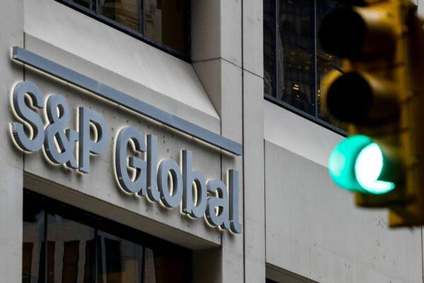 The S&P Global logo is displayed on its offices in the financial district in New York City on Dec. 13, 2018. (Brendan McDermid/Reuters)