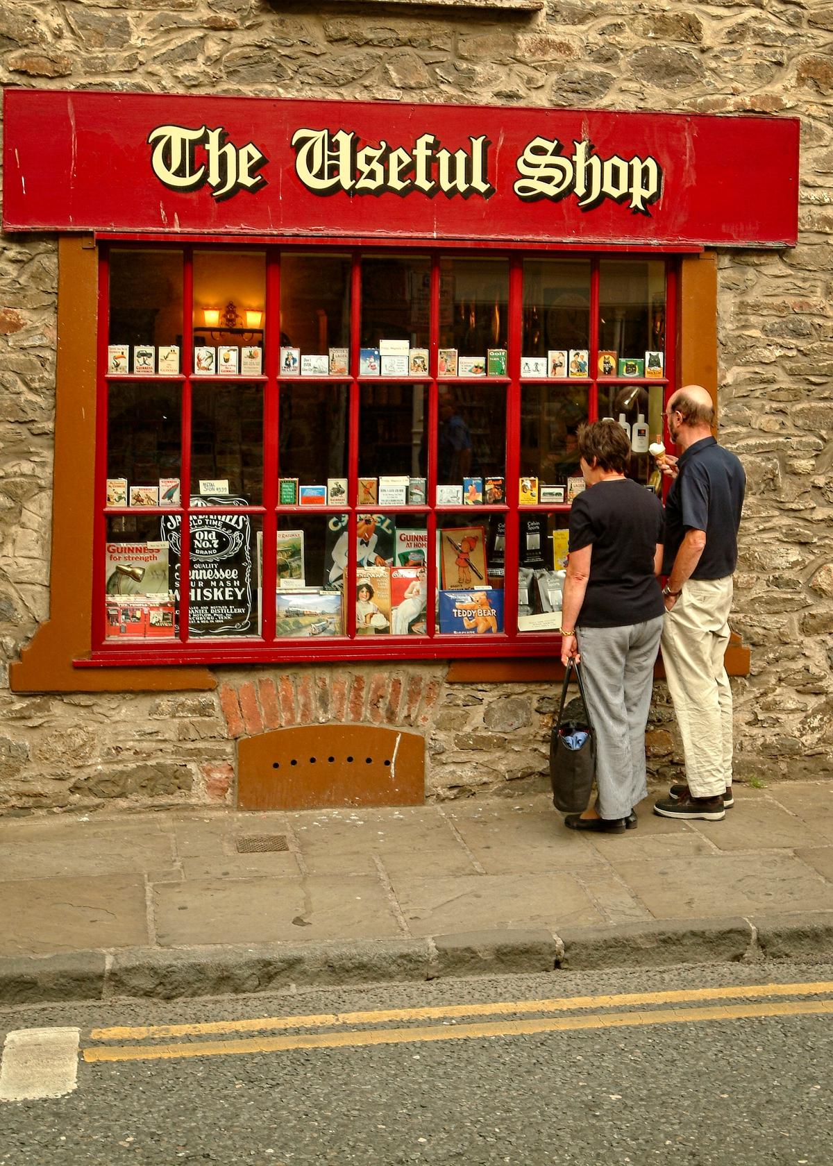Talk about British understatement—The Useful Shop in Conwy is just around the corner from a fish and chips shop that advertises itself as being “probably” the best in town. (Copyright Fred J. Eckert)